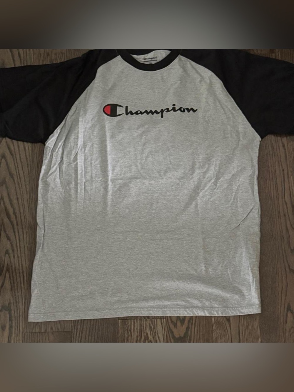 Champion grey and black baseball tee Size XXL BRAND NEW #champion